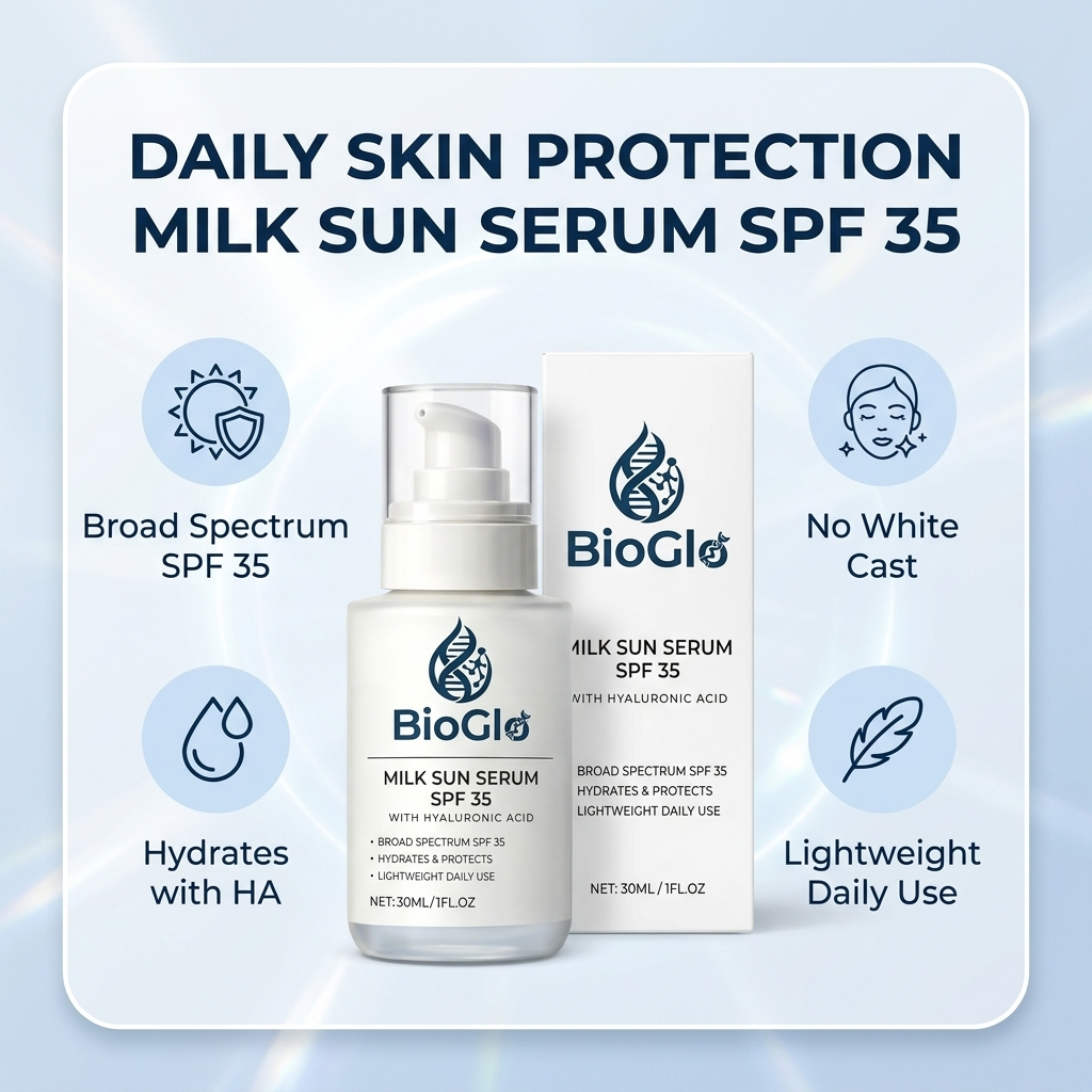 Milk Sun Serum SPF 35 – Lightweight Sun Protection For All Skin Types Including Acne Prone and Sensitive